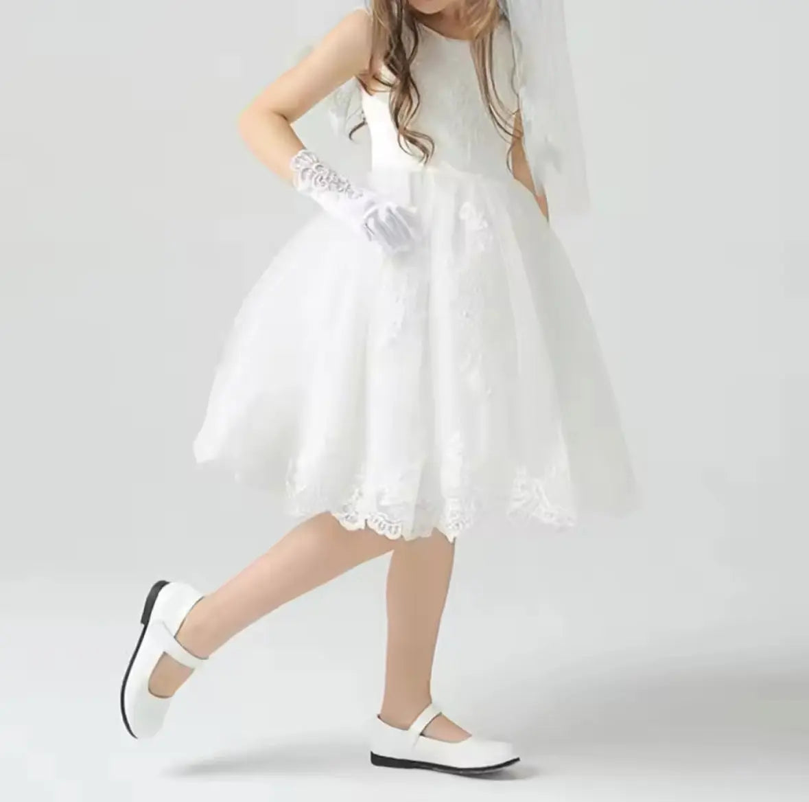 Gants pour enfants en satin avec broderies - Magnity Kids