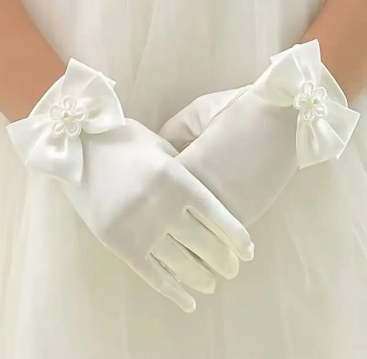 Gants pour enfants en satin avec noeud - Magnity Kids