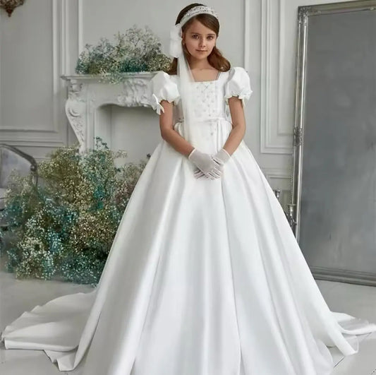 Robe de cérémonie enfant fille - BLANCHE - Magnity Kids